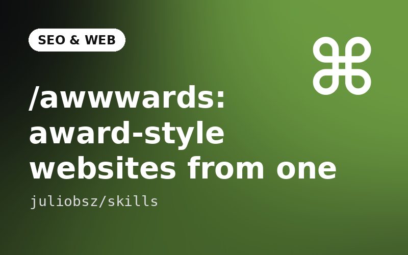 /awwwards: award-style websites from one line thumbnail
