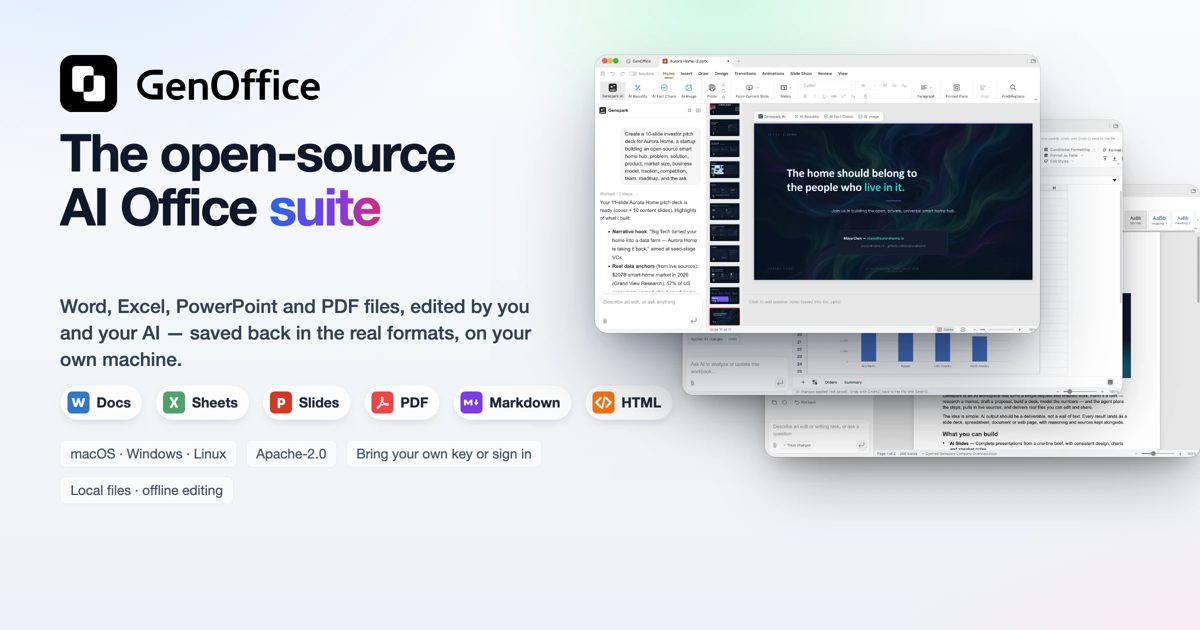 GenOffice: real Word, Excel and PowerPoint files from your agent