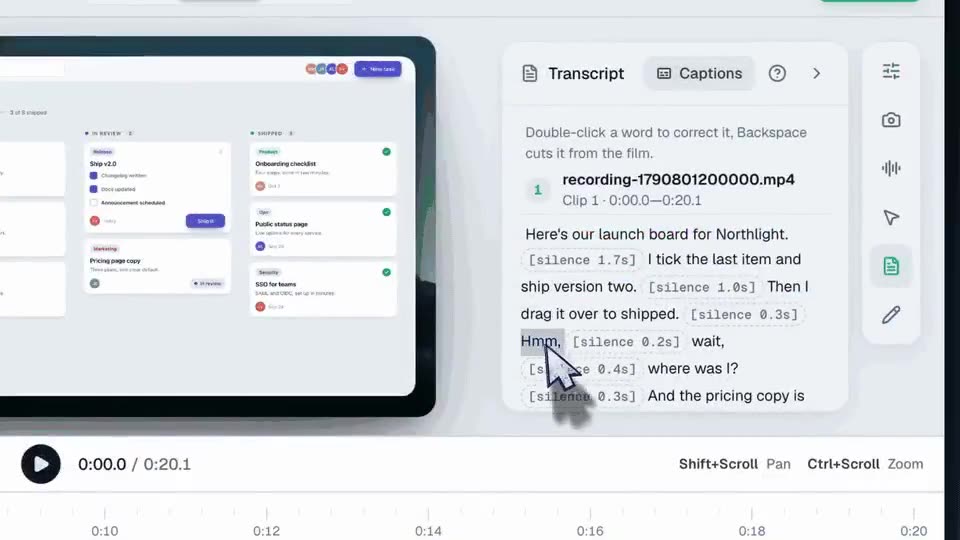 OpenScreen edits a screen recording with one click per change thumbnail